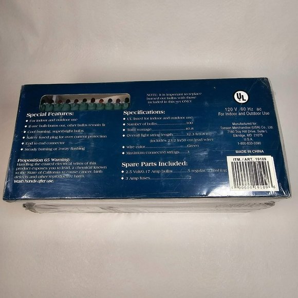 Tomson Ultra Burst 2-Way Flashing 300ct Color String Lights NEW Green Wire 32ft - Picture 2 of 6
